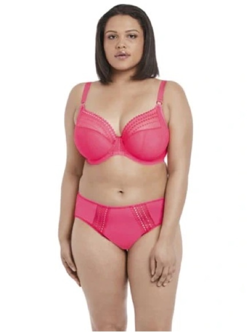 Elomi Neon Pink Matilda Underwire Plunge Bra EL8900NEP Size 38G EUC